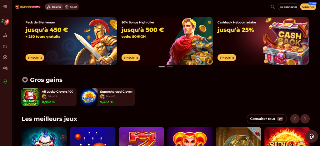 Aperçu du site Roman Casino